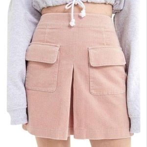 URBAN OUTFITTERS blush pink corduroy skirt